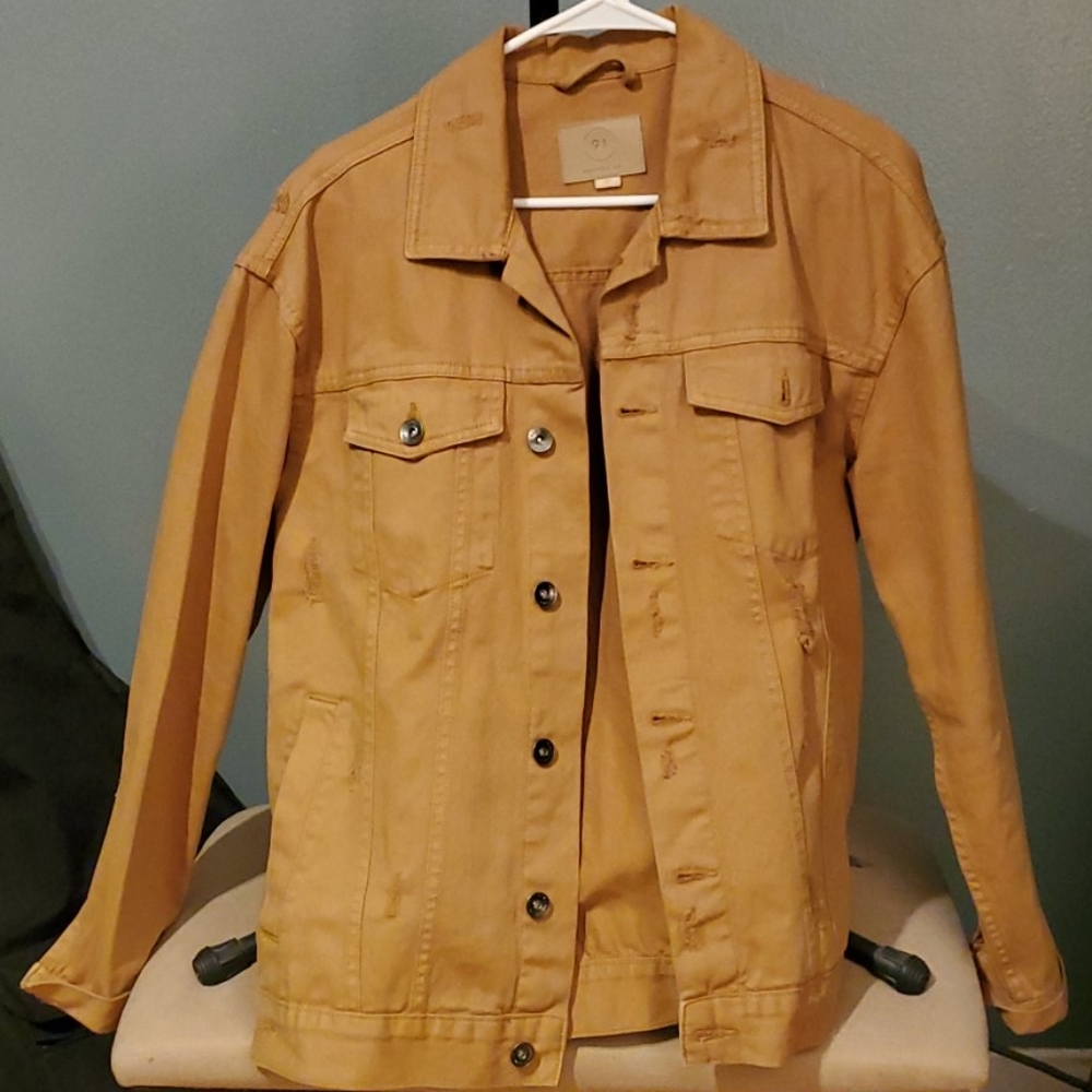 Mustard/Beige Denim Jacket. 91 Denim Cotton On